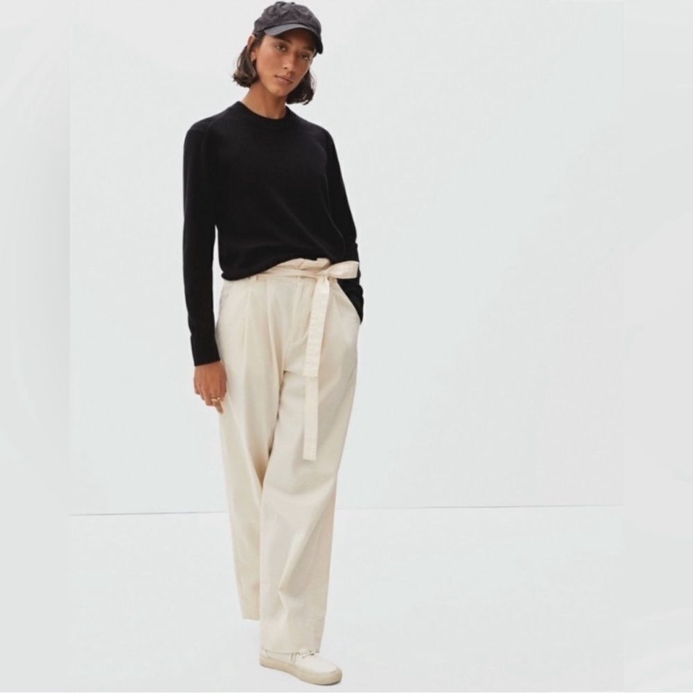 Everlane Paperbag Cream Trousers
